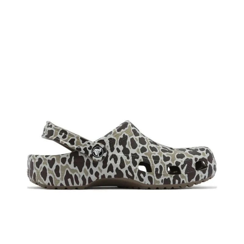Crocs Classic Animal Print Clog Beach Sandals Unisex Umber-1