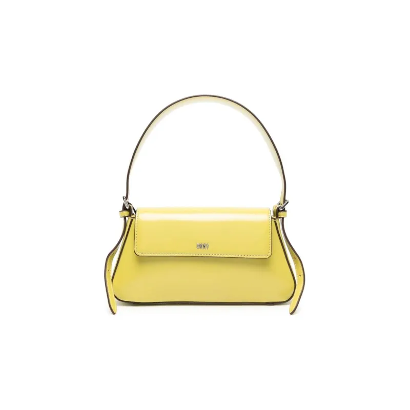 DKNY Polyurethane Bonded Recycled Polyester Handbag Shoulder Bag Women's Yellow Crystal-0