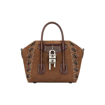 GIVENCHY Antigona Suede Shoulder Bag Crossbody Bag Handbag Mini Women's Cinnamon