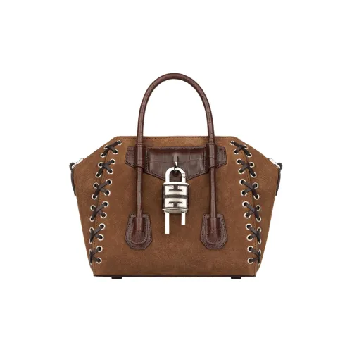 GIVENCHY Antigona Suede Shoulder Bag Crossbody Bag Handbag Mini Women's Cinnamon
