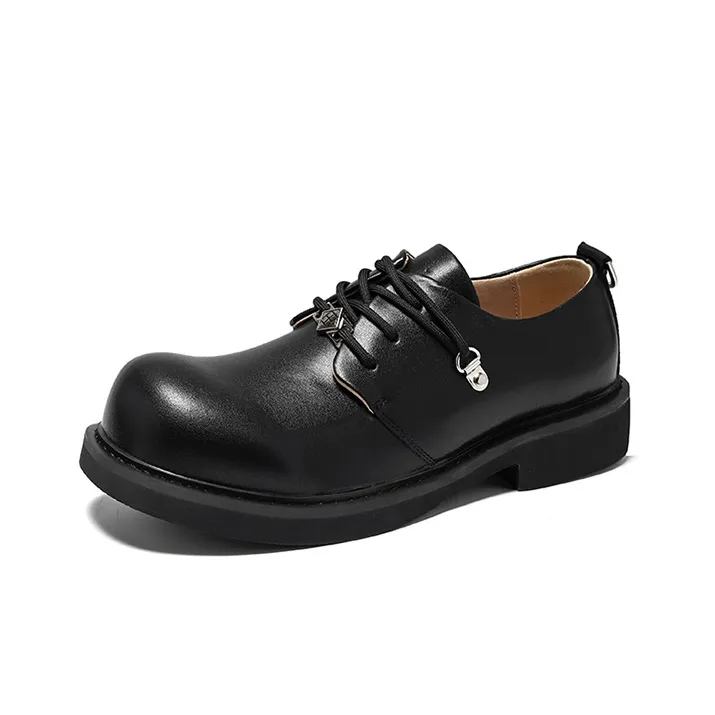 GZZ Dress Shoes Men Low Top Black-1