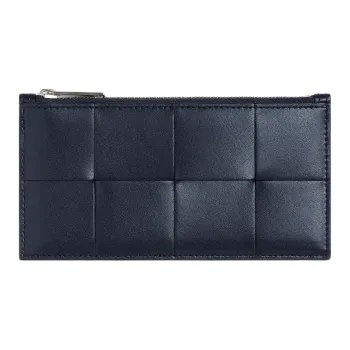 Bottega Veneta Cow Leather Wallet Men's Space Blue & Mud Brown