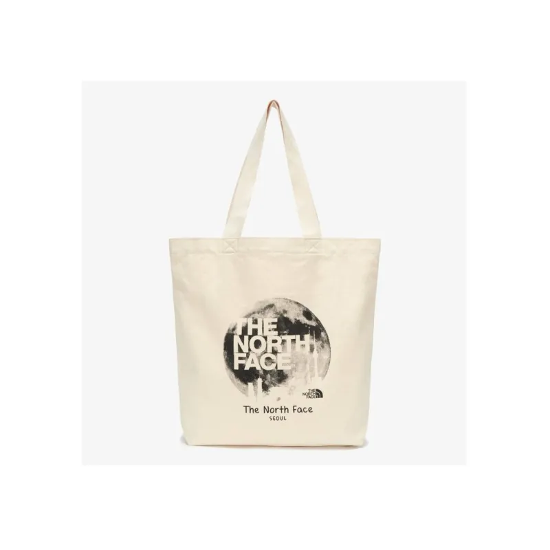 THE NORTH FACE Cotton Tote Bag, Shopping Bag, Shoulder Bag, Handbag Regular Unisex Cream White-5