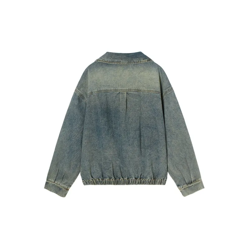 MEETLADY Denim Jacket Women's Denim Blue-1