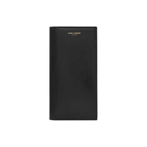 SAINT LAURENT PARIS Leather Wallet Men's Black