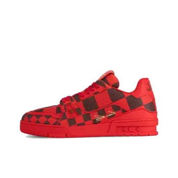 LOUIS VUITTON LV Trainer Sneaker Damier Pop Red