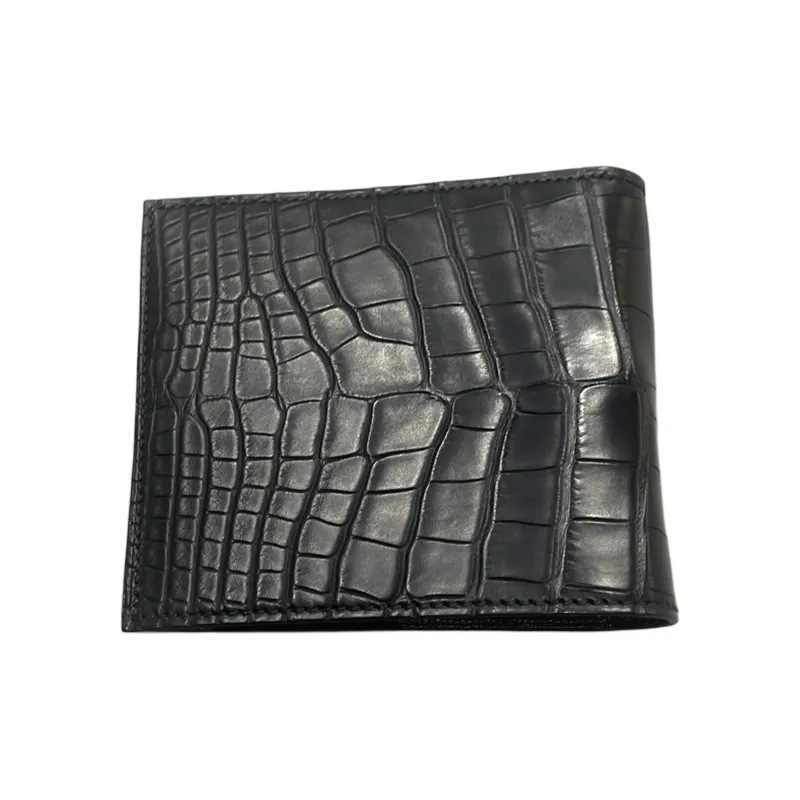 HERMES MC² COPERNIC Matte Crocodile Leather Wallet Men's 89 Noir Black-1