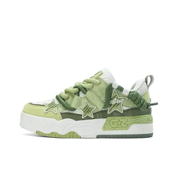 GREZHER Anti Slip And Wear Resistant Height Increasing Low Top Skateboard Shoes Unisex Avocado Green