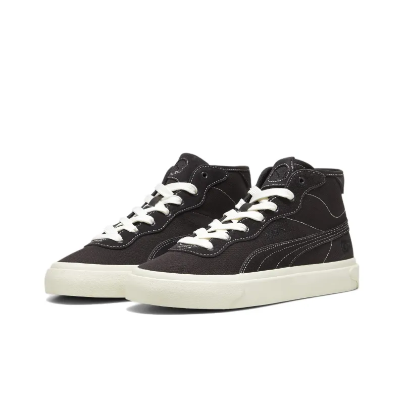 PUMA Capri Royale Slip-Resistant Mid-Top Skateboard Shoes Unisex Black White-2