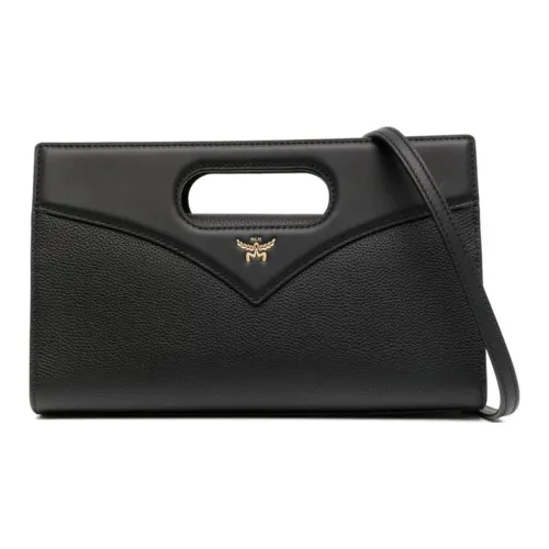 MCM Napa Calf Leather Tote Bag, Shopping Bag, Shoulder Bag, Crossbody Bag, Handbag Small Size Women's Black