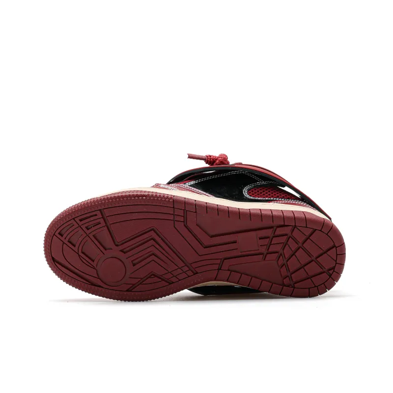 CUCS Slip Resistant Water Resistant And Wear Resistant Low Top Skateboard Shoes Unisex Burgundy-5