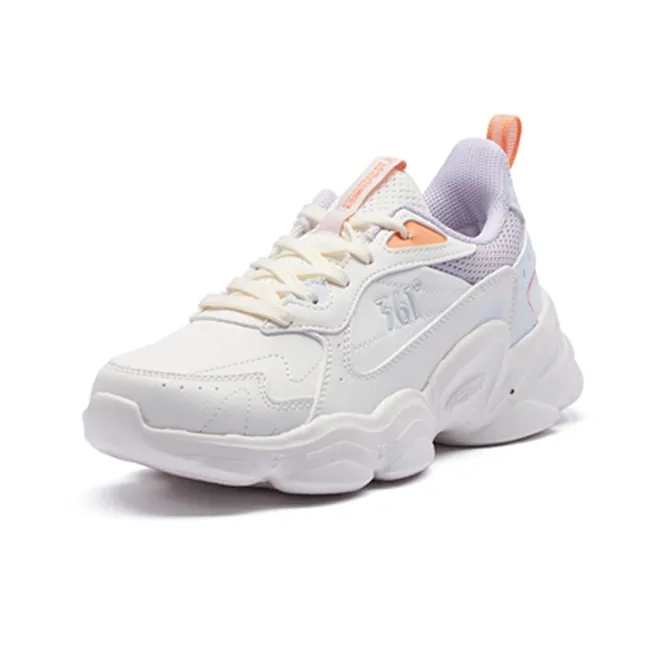 361° Cloud Anti-Slip And Wear-Resistant Warm Low-Top Casual Shoes Women's White Purple-1
