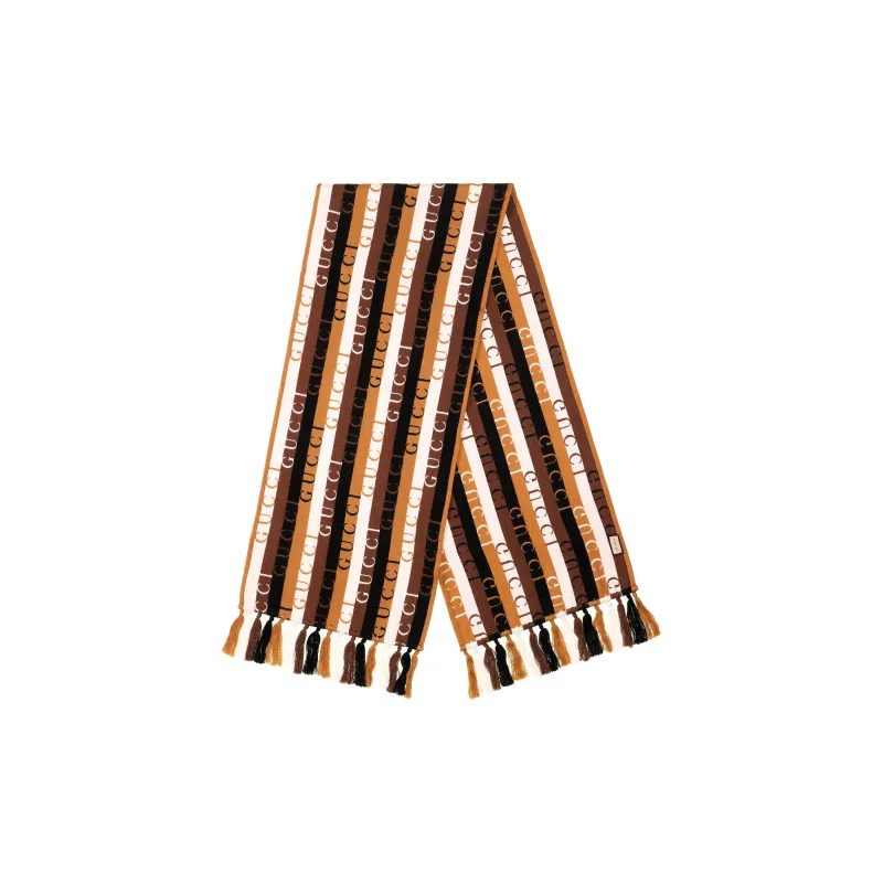 GUCCI Knit Scarves Unisex Brown-1