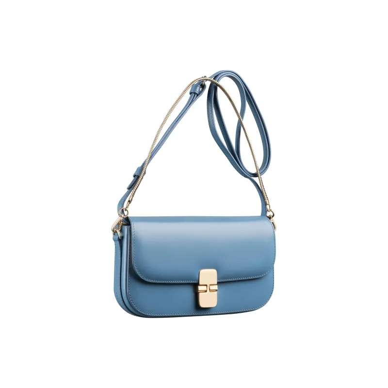 A.P.C Grace Cow Leather Shoulder Bag Crossbody Bag Clutches Women's Blue-2