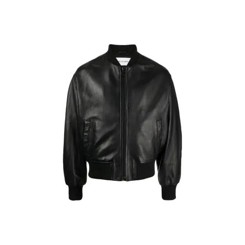 TRUSSARDI Logo-embossed Leather Bomber Jacket