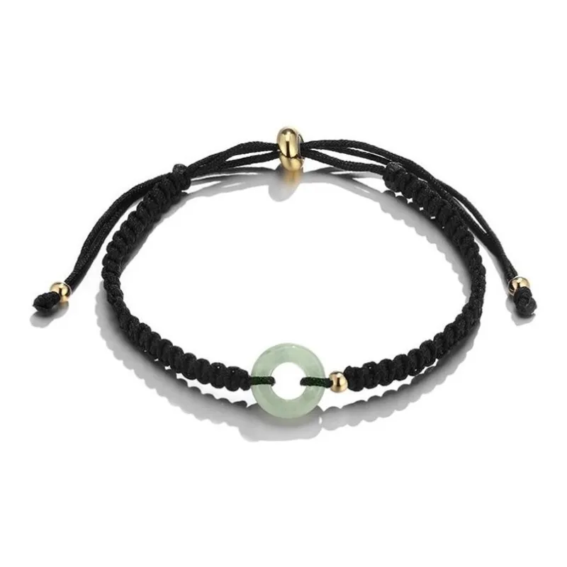 Artisan Lock Heart Jade Bean Type Jadeite Bracelets Unisex-0