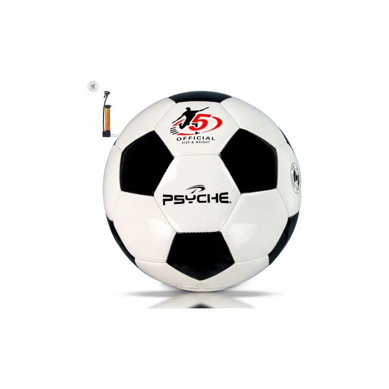 PSYCHE Size 5 Soccer TPU Machine Stitched Soccer Ball Unisex Black White-1