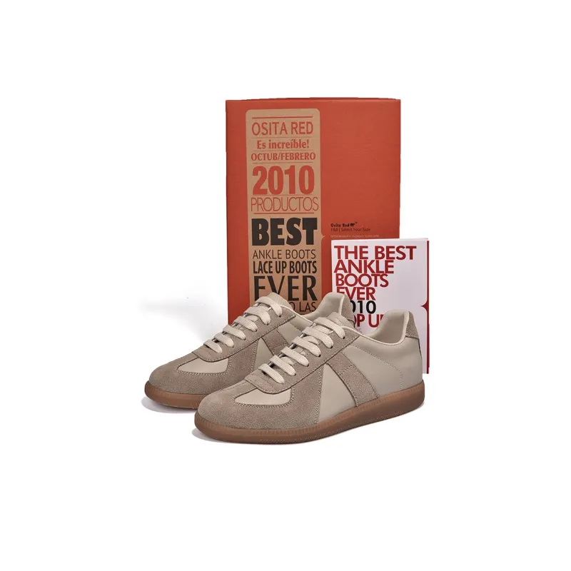 OSITA RED Skateboard Shoes Women's Low Top White/Light Brown-12