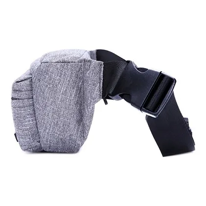 TINYAT Polyester Cell Phone Pouch Fanny Pack Crossbody Bag Medium Size Unisex Gray/Black-2