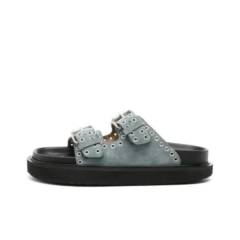 ISABEL MARANT Lennyo Buckled Suede Slides-0