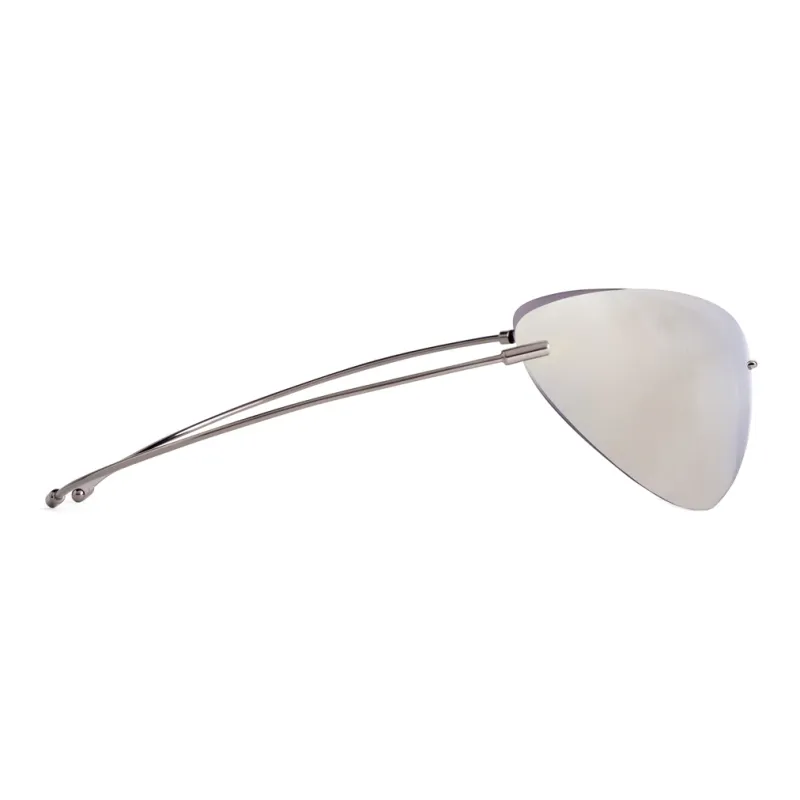 Balenciaga Metal Irregular Shape Sunglasses Men's Silver-3