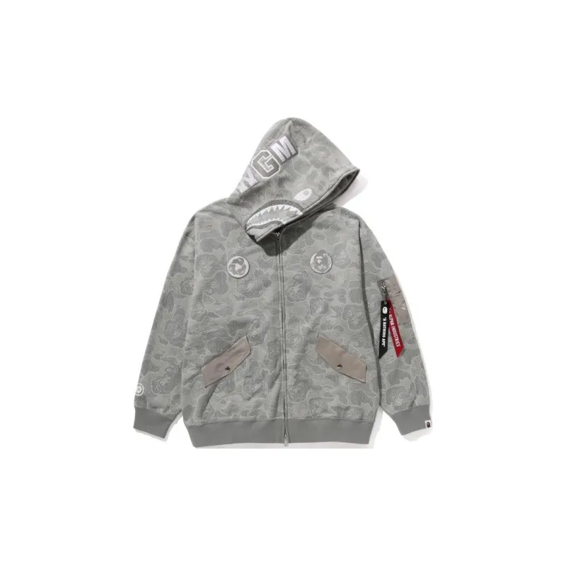 Bape X Alpha Industries Shark Full Zip Hoodie-4