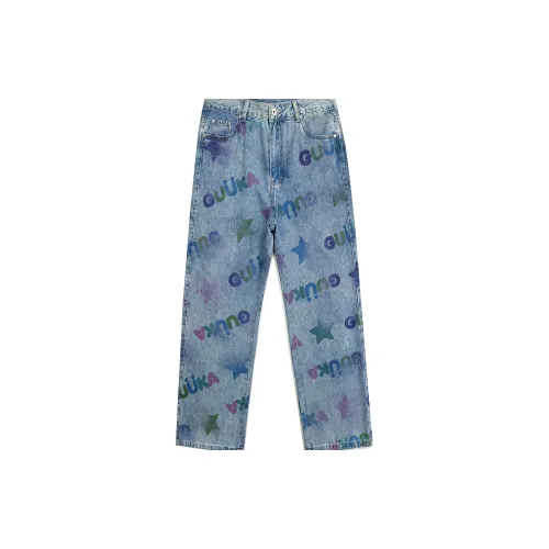 Guuka Casual Pants Men Light Blue