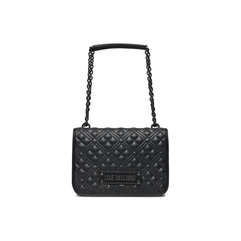 LOVE MOSCHINO Faux Leather Shoulder Bag, Crossbody Bag, Handbag Trumpets Women's Black-3