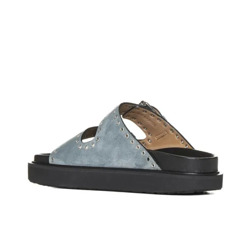 ISABEL MARANT Lennyo Buckled Suede Slides-3