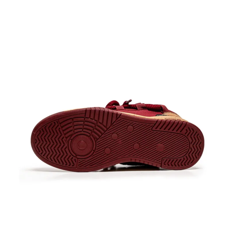 ADERSTAR Dreadlocks Model Low-Top Skateboard Shoes Unisex Burgundy-5