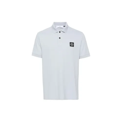 STONE ISLAND Polo Shirts Men Ice Frost Blue