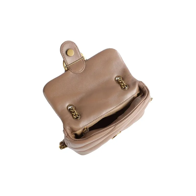 PINKO Leather Crossbody Bag, Shoulder Bag Women's Light Brown-3
