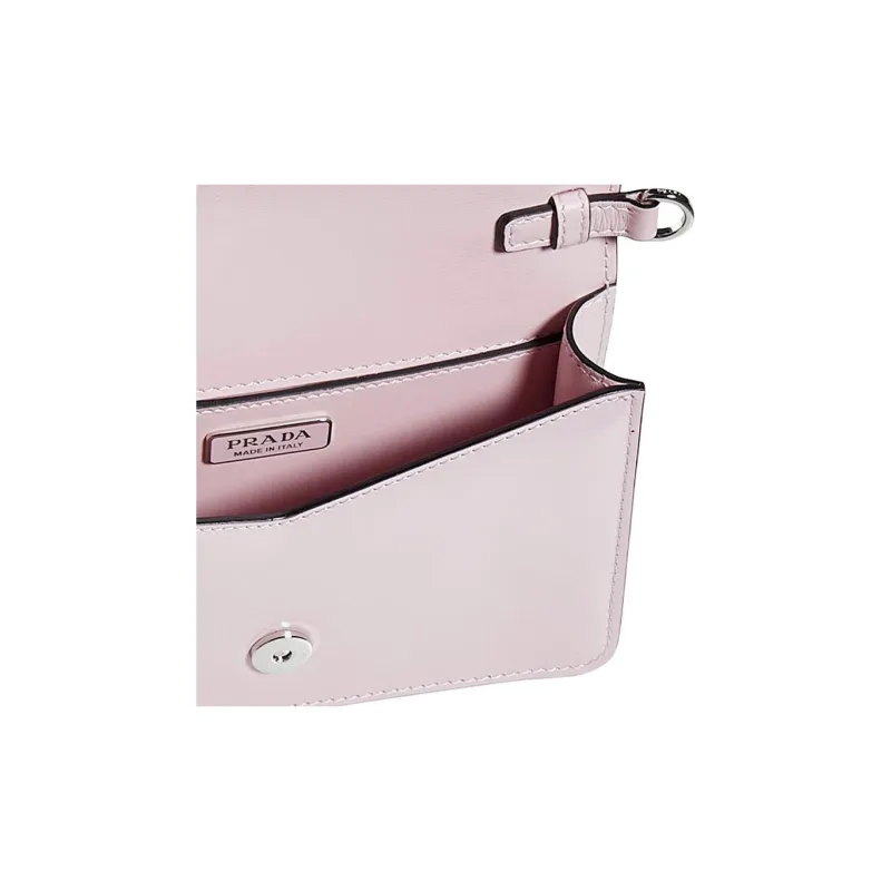 PRADA Leather Crossbody Bag Shoulder Bag Women's Pink-3