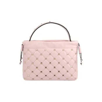 Valentino ROCKSTUD SPIKE Calfskin Shoulder Bag Women's Pink