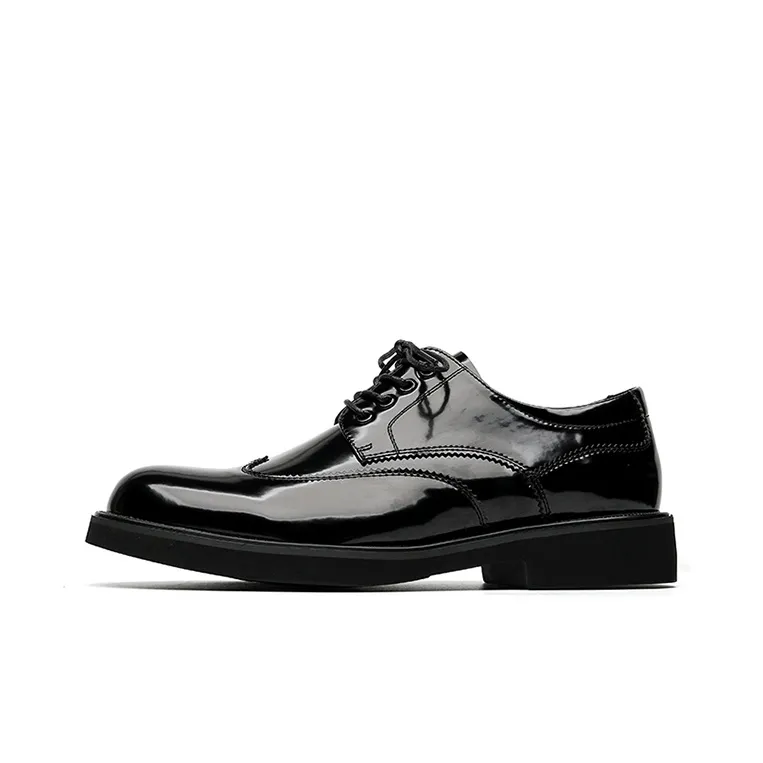 GZZ Dress Shoes Men Low Top Black-0