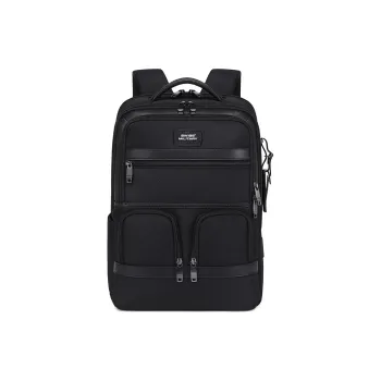 SWISS MILITARY Microfiber Backpack Medium Size Unisex Black