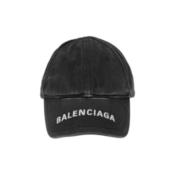Balenciaga Denim Logo Baseball Velcro Tab Cap