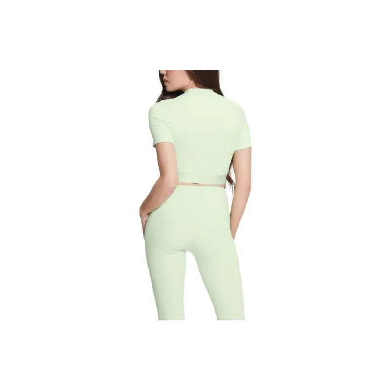 GUESS Delicia Cropped Active Top Tank Tops Women's Green-1