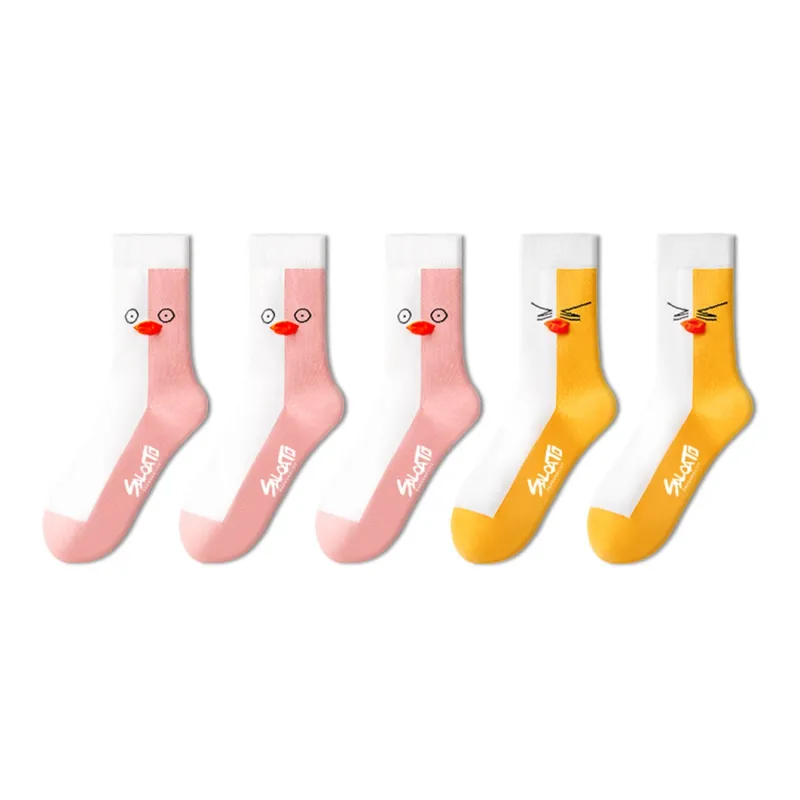 LUOLIAN Mid Calf Socks Women's 5 Pack-15