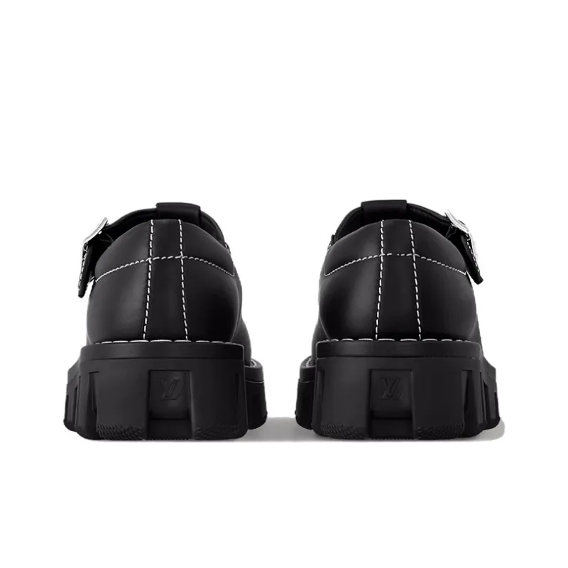 LOUIS VUITTON Checker Casual Shoes Men's Black-3