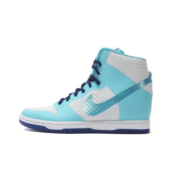 Nike Dunk High 2.0 Slip Resistant Cushioning Abrasion Resistant High Top Skateboard Shoes Women's White Blue