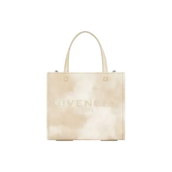 GIVENCHY G-Tote Cotton With Calfskin Tote Bag Shopping Bag Shoulder Bag Crossbody Bag Handbag Mini Women's Dusty Gold