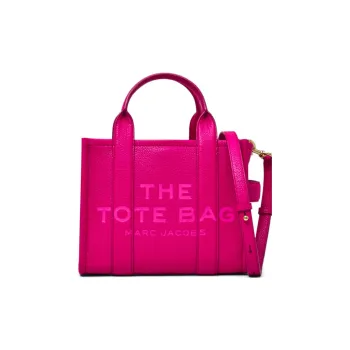 MARC JACOBS Leather Tote Bag Shopping Bag Handbag Small Size Women's Fuchsia