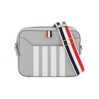 THOM BROWNE 4-Bar Striped Zip-Up Crossbody Bag