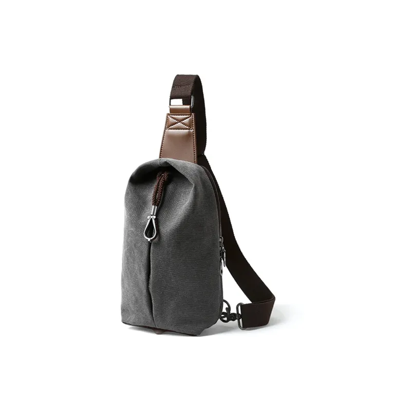 Slazenger Canvas Canvas Bag Saddle Bag Shoulder Bag Crossbody Bag Fanny Pack Sling Bag Regular Men's Gray/Smoke Cyan-1