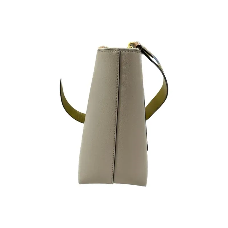 TORY BURCH Emerson Leather Bucket Bag, Shoulder Bag, Crossbody Bag Women's Cream White-2