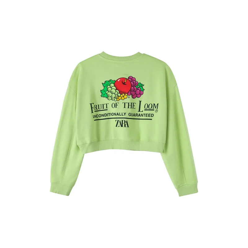 ZARA Drop Shoulder Sleeve T-Shirt Women's Neon Green-1