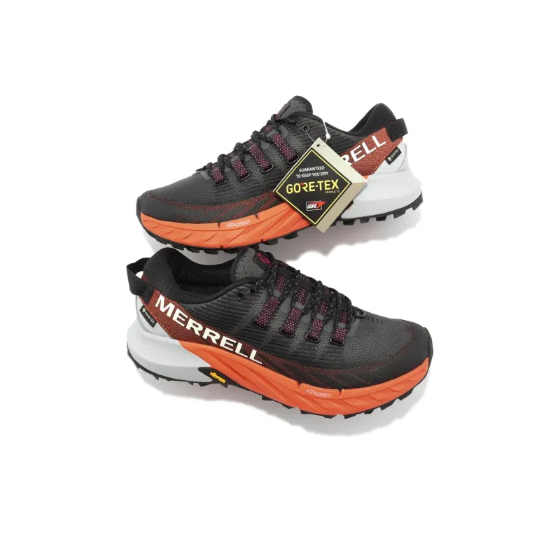MERRELL Agility Peak 4 GTX Wear-Resistant Breathable Cushioning Low-Top Running Shoes Women's Black Orange-3