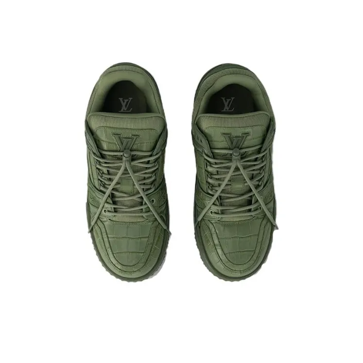 LOUIS VUITTON Trainer Maxi Little Chubby Ding Slip Resistant Low Top Skateboard Shoes Unisex Green-2