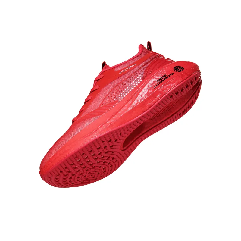 ANDEZHANMUSI Running Shoes Men Low Top Red-2